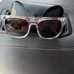 Ray-Ban Clear Frame Sunglasses with Dark Lenses